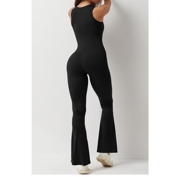 Sleeveless Flare Leg Jumpsuit | Sleeveless Square Neck | Buttery Soft Size Small - Picture 6 of 6